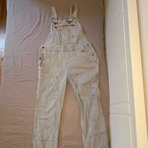 Carhartt Size LG/ Tall Railroad Stripe Denim Bib Overalls